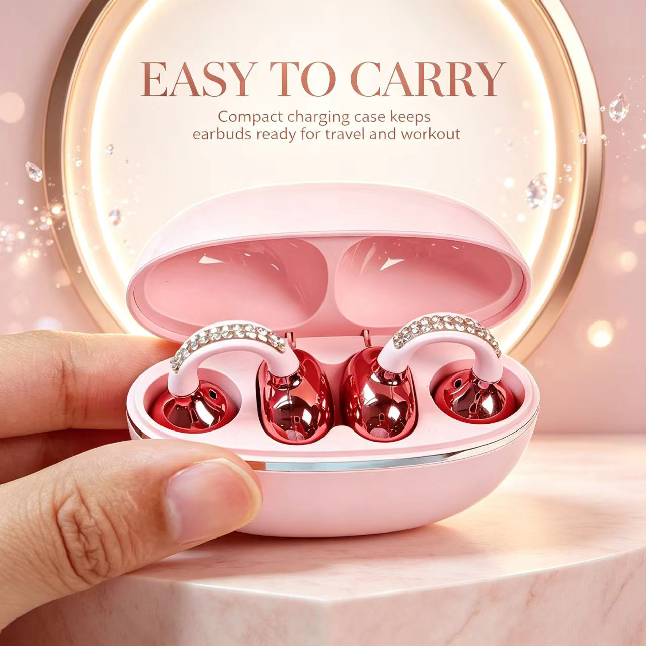 Rhinestone Open Ear Clip Wirel - огляд і ціна Sleep Mask Headphones Bluetooth