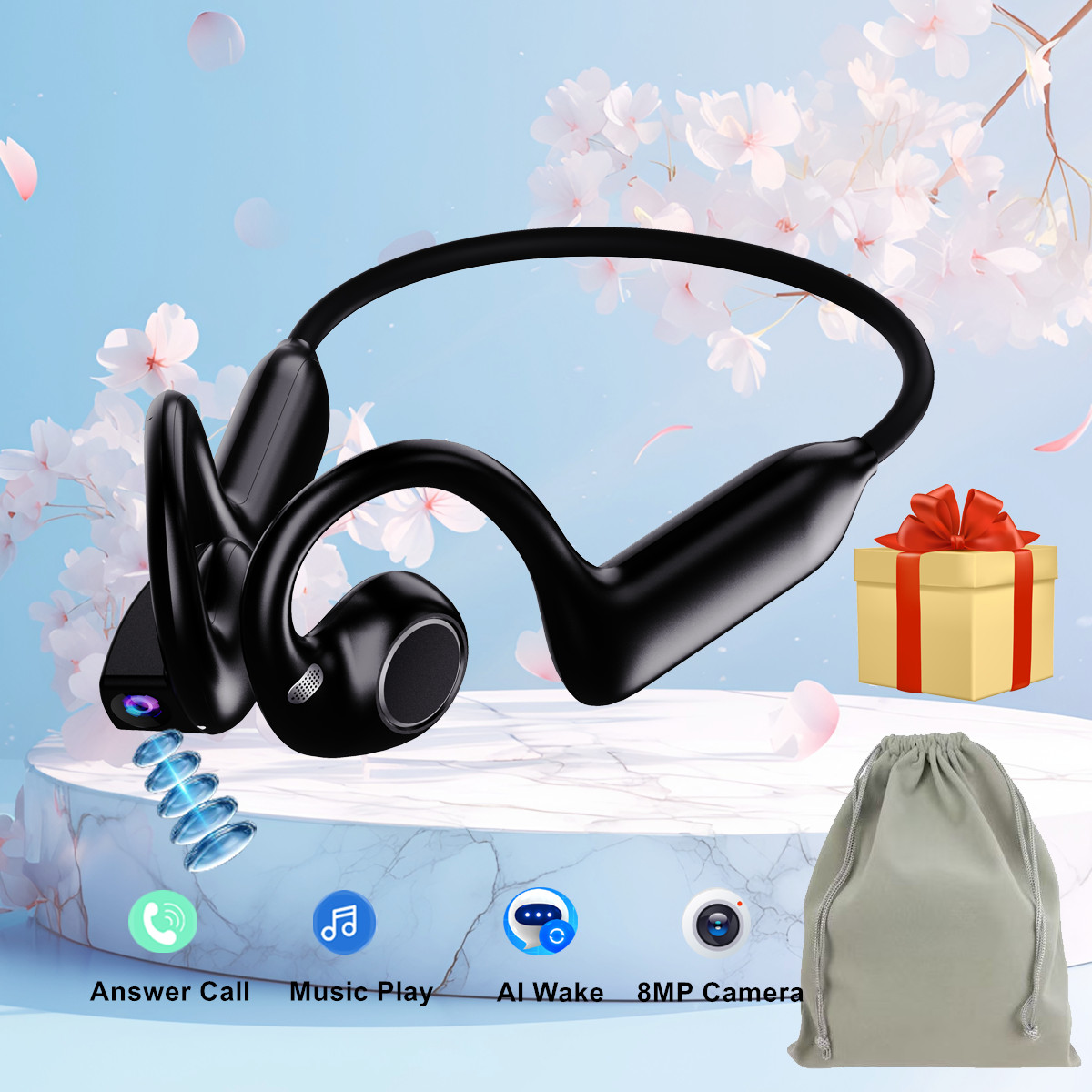 New Smart Camera Earphone Bone - огляд і ціна Bone Conduction Running Headphones