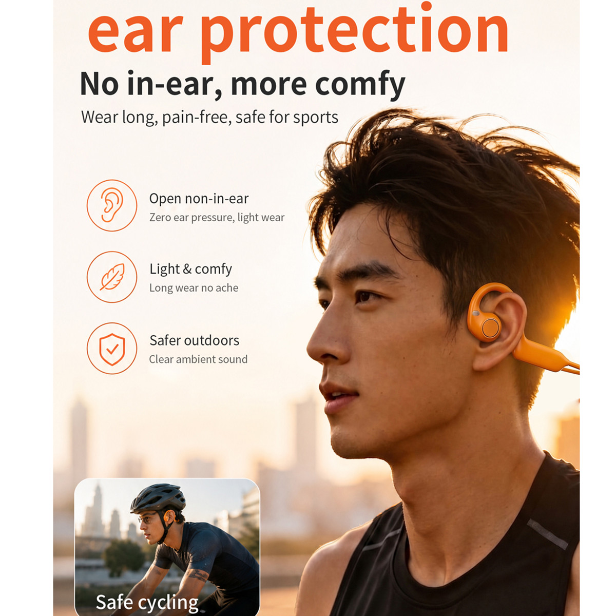 New Smart Camera Earphone Bone - огляд і ціна Bone Conduction Running Headphones
